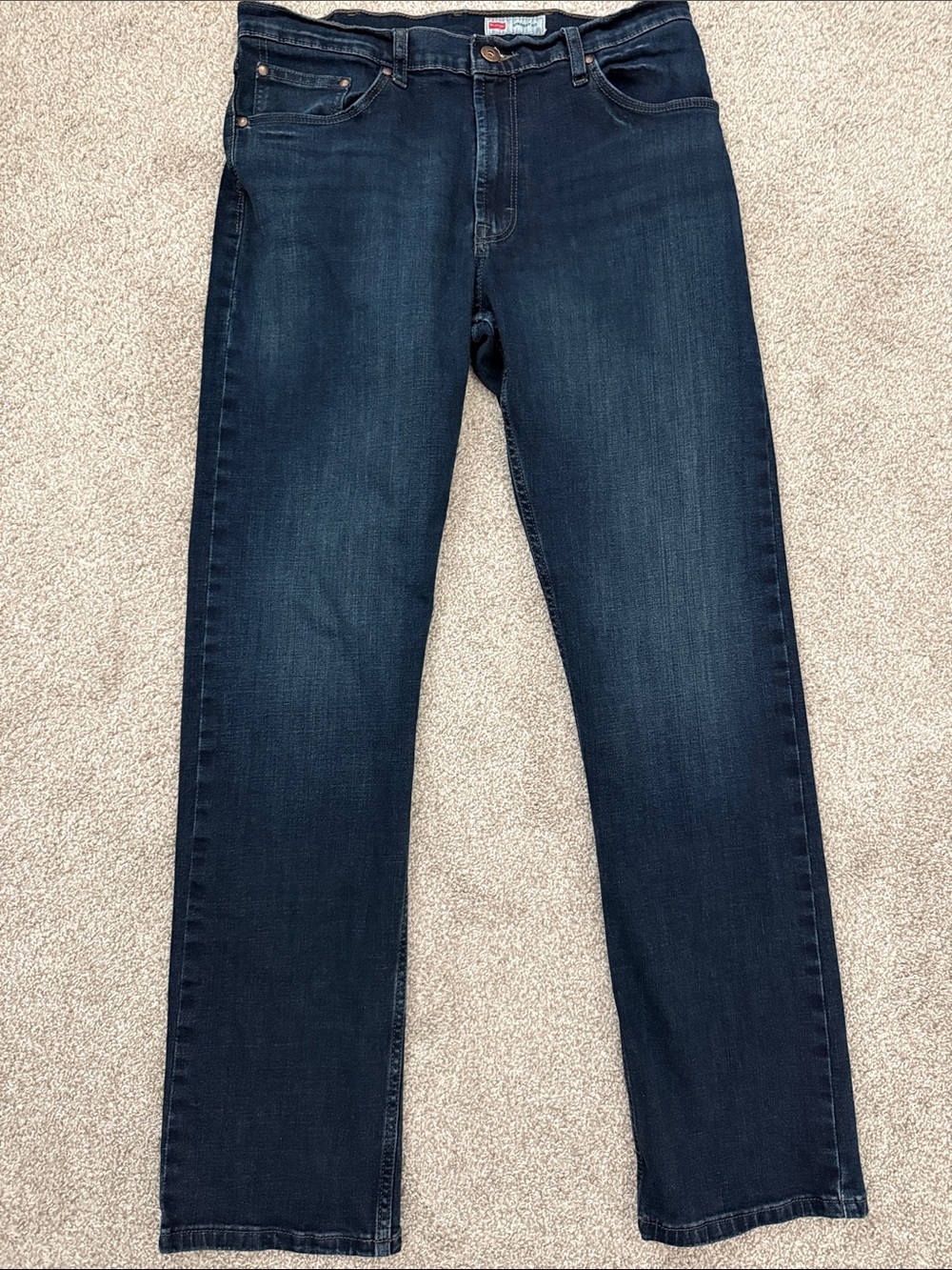Wrangler Men's Dark Indigo Straight Jeans